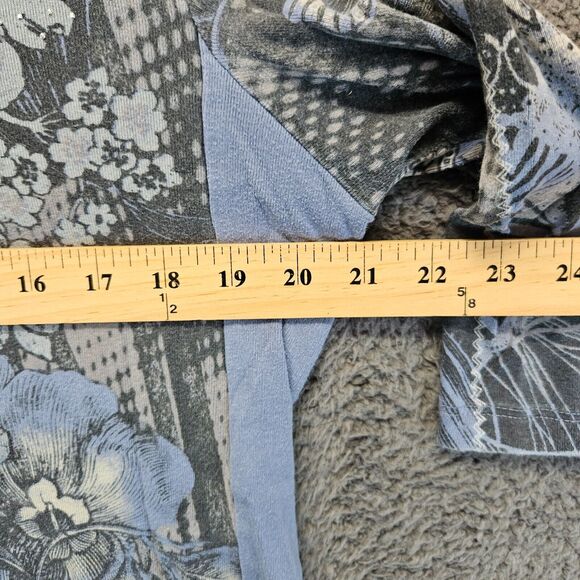 Vanilla Sugar Top Women 1x Floral Blue 3/4 Sleeve Western - Picture 3 of 8